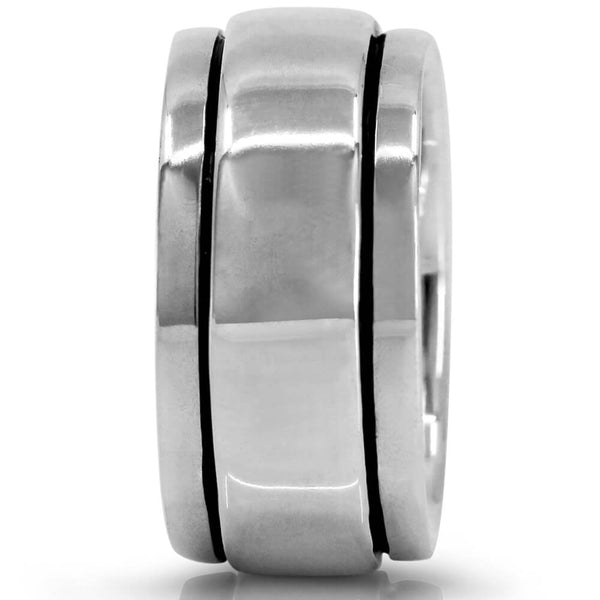Men's Brushed Silver Dome Titanium Ring - ETRNL